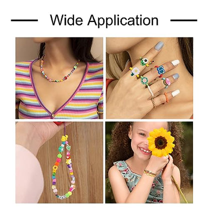 200Pcs Fruit Flower Clay Apple Strawberry Lemon Peach Watermelon Polymer Clay Daisy Cactus Butterfly Ladybug Clay Spacer Beads for DIY Bracelet Necklace Jewelry Making - color: Mixed Shape
