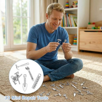 33Pc Miniature Doll House Tools 1/12 Scale Dollhouse Accessories
