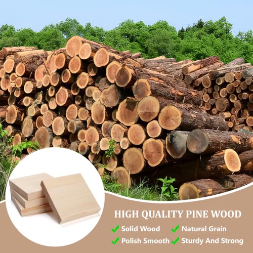 Wooden Blocks Wood Blocks for Crafts, 8 PCS 6″X6″X1/2″ Blank Wood Squares - size: 6″x6″x1/2″ - 8PCS