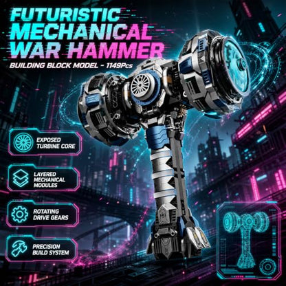 Motorized Mechanical Hammer Building Set 1149 PCS - color: Mechanical Hammer With Motor