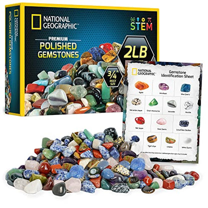 National Geographic Polished Stones and Crystals 2 Lb. Bulk Collection - style: 2 lb, 3/4-Inch Stones