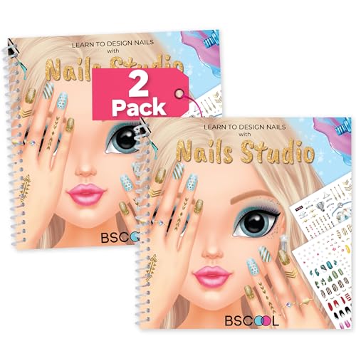BSCOOL Nail Studio Activity Book for Girls – Creative Kids Gift 2 Pack - color: 2 PCS - Nail Design Studio