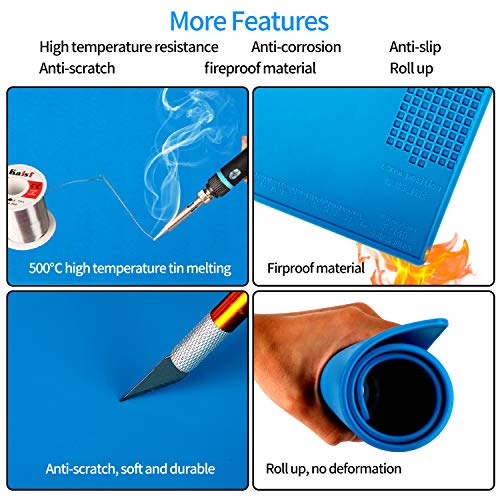 Kaisiking Magnetic Soldering Mat for Electronics Repair, 13.8 x 9.8 inch - color: 140 Soldering Mat Kit