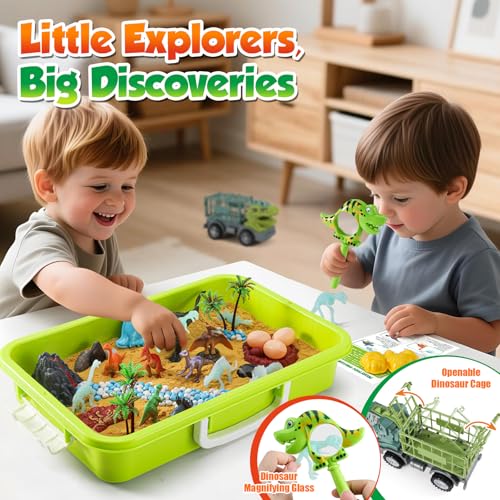 FRUSE Dinosaur Sensory Sand Kit,Sensory Bin Sand Toy,Dinosaur Toys for Kids