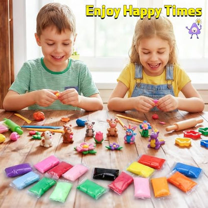 VioraWhite 144 Pcs Air Dry Clay Bulk 76 oz DIY Modeling Clay Kit - color: Multicolor