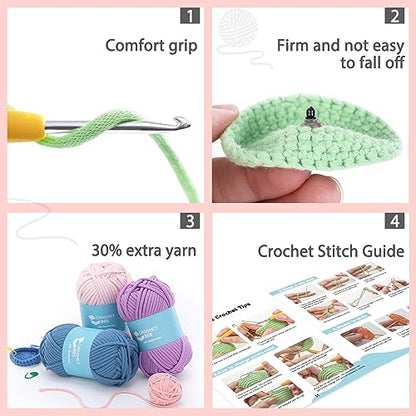 CrochetBox Cow Complete Crochet Kit for Beginners, Easy Craft for Adults - color: Cow