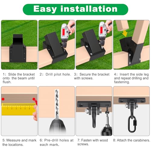 SELEWARE A Frame Swing Set Brackets for 4x4 Legs and 4x6 Beam - color: 1 Middle Bracket + 4 Swing Hangers