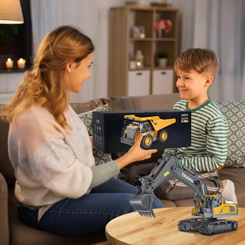 Remote Control Dump Truck RC 1/20 Fully FunctionalEngineering Vehicle, 9 Channel Dump Truck Toy 2.4Ghz with Lights andSounds, for Kids Aged - color: Dump Truck*1
