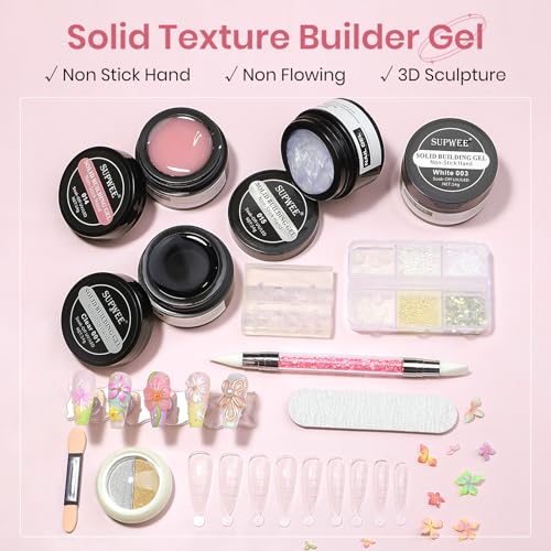 3D Sculpting Gel for Nail Art 3d Gel Nail Art Non Stick Hand - color: Clear, White, Pink, Pearl White