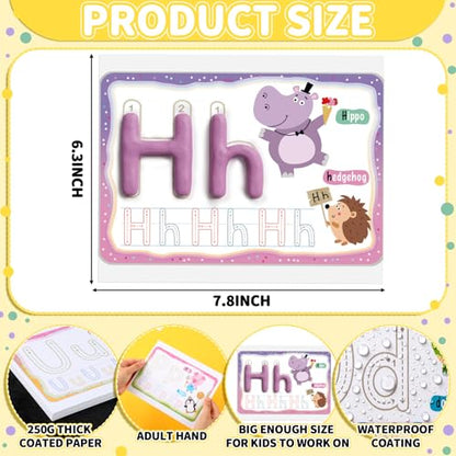 Ireer 36 Pcs Alphabet & Weather Clay Mats for Kids Activity Card for Clay - style: Alphabet & Weather