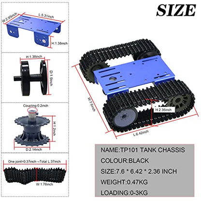 Premium Intelligent 2WD Tank Robot Chassis Platform with 2PCS DC Motors & Plastic Track, RC STEAM Science Kit Compatible with PS2, WiFi, Bluetooth for School Scientific Education, Robotic Competition - color: Blue