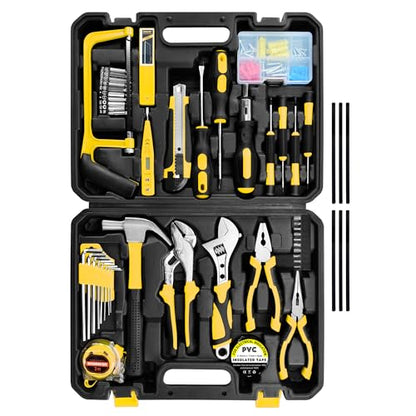 Tool Set,148-Piece Home Repair Tool Kit for Men Women College Students,Household Basic Hand Tool Sets with Case for Home Maintenance,Dorm Essentials,Auto Repair & DIY Projects - size: 148 pcs Yellow