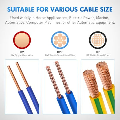 Nilight 300PCS CE1 Closed End Crimp Terminal 22-16 Gauge Nylon Insulated - color: 300PCS 22-16# Terminals