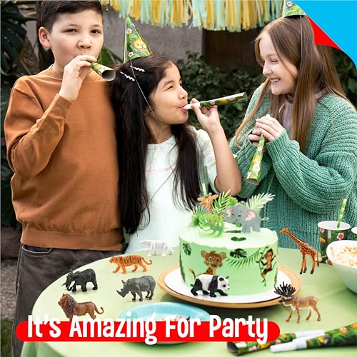 15 Wild Animal Figurines for Kids, Plastic Safari Animal Toys Tiny Portable Jungle Creature Figures Playset Montessori Toys Educational Game for Homeschool Preschool Toddler Kids - style: Wildlife (excluding cards)