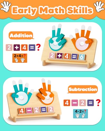 Montessori Learning Toys for 3 4 5 Year Old Gift, Number Counting Block Toy
