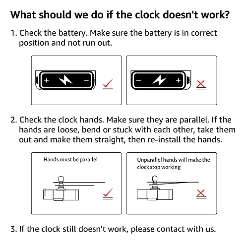 Lafocuse Silent 24 Inch DIY Wall Clock with Large Clock Hands and Motor Kit, DIY 12888 Clock Movement Mechanism Replacement with 12 Inch Long Minute Hands for Living Room - color: Black