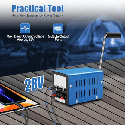 Portable Hand Crank Generator, Manual Crank Generator Emergency Hand Generator, Outdoor Hand Crank Generator for Power Supply Emergency Sites