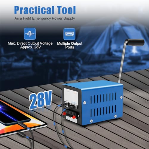 Manual Hand Cranking Generator, 20W Portable Emergency High Power Hand-cranked Charging Generator USB Charging, Manual Power Generator for Phone, Radio, USB Charging, Camping
