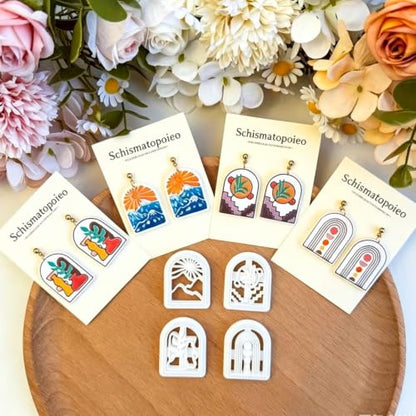 9Pcs Boho Arch Clay Earring Cutters - color: Bookshelf