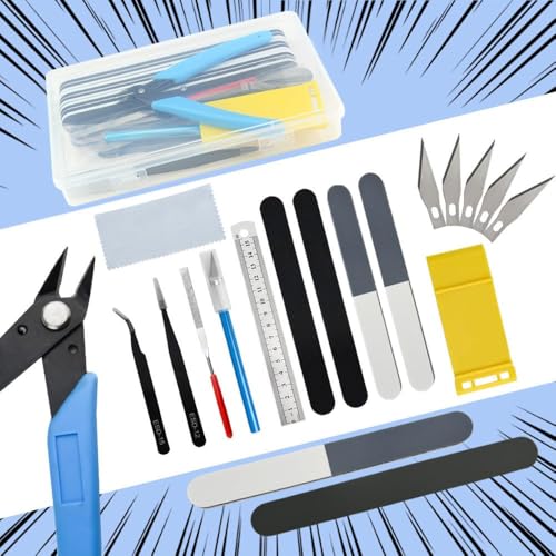 WMYCONGCONG 14 PCS Gundam Model Tool Kit Hobby Building Tool Basic Set Model Building Supplies for Plastic Models Car Dollhouse