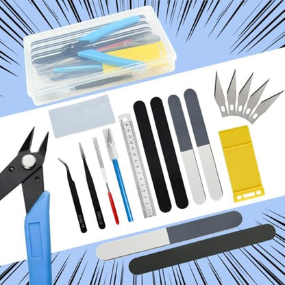 WMYCONGCONG 14 PCS Gundam Model Tool Kit Hobby Building Tool Basic Set Model Building Supplies for Plastic Models Car Dollhouse
