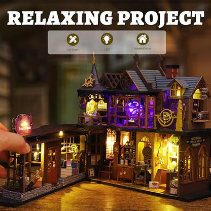 Flever Dollhouse Miniature DIY House Kit Creative Room with Furniture for Romantic Artwork Gift (Magic Treasure House) - color: Magic Treasure House
