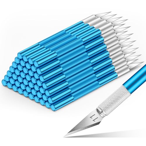 DIYSELF 50-Piece Exacto Knife Set for Art and Crafting, Blue - color: Blue, size: 50-Pack