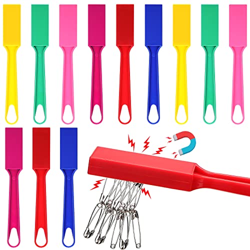 Honoson Magnet Wands for Kids Classroom Educational Learning Kits Rainbow Magnetic Wand Bulk 8 Inch Preschool Science Experiment Tools Learning Toys Bingo Games, 6 Colors (12 Pcs)