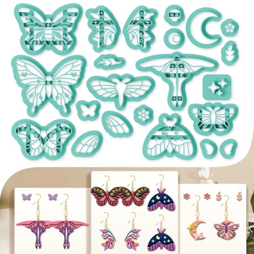 beinkmake 22Pcs Butterfly Polymer Clay Cutters Boho Clay Earrings Cutters - style: Butterfly