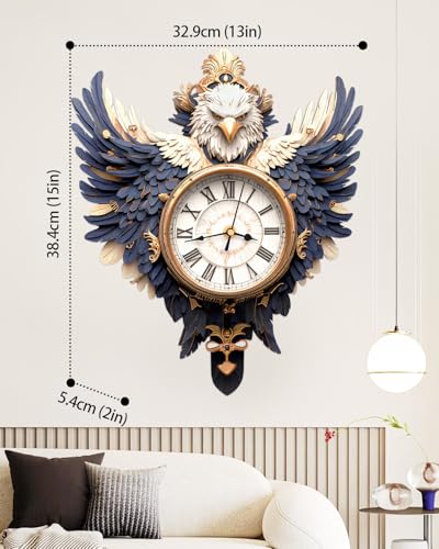 3D Puzzles for Adults, Bald Eagle Clock 3D DIY Model Kit Crafts