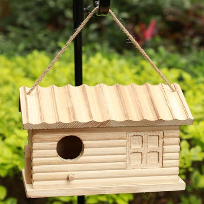 Bird House Outdoor Bluebird House for Outside Clearance, Hanging Bird Houses Cardinals Unfinished Wooden Bird Nesting Box