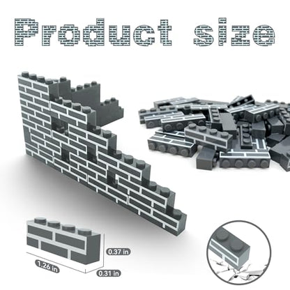 40PCS Classic Wall Building Bricks 1x4 Gray Color, Compatible with Lego Part, ABS Material, Creative Building Sets for Home, School & DIY STEM Projects, Construction Toy for Kid Age 6 7 8 9 10 11 12 - color: Gray 40pcs