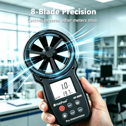 HoldPeak 866B Digital Anemometer, Handheld Wind Speed CFM Meter - color: 866B (1 PC)