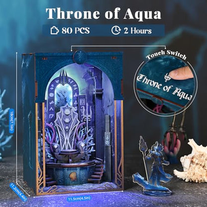 MiniCity Book Nook Kits for Adults, Miniature Dollhouse Kit-Throne of Aqua - color: Throne of Aqua
