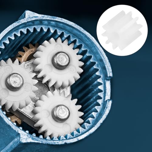 MECCANIXITY 50 Pcs Plastic Gears 10 Teeth Plastic Motor Gear Model 102A Reduction Gear for RC Car Model DIY Robot (White, Module 0.5) - style: 10 Teeth