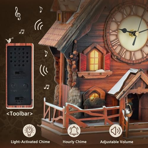 3D Wooden Puzzles for Adults,DIY Cuckoo Clock Kit(Swiss Chalet) - color: Swiss Chalet Clock