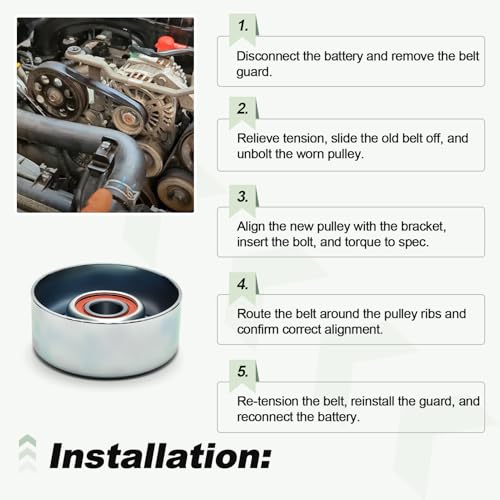 Drive Belt Idler Pulley Kit Compatible with 2012-2016 Subaru Impreza 2011-2018 Forester 2013-2016 Crosstrek 2013-2023 BRZ 2015-2021 WRX H4 2.0L 2.5L Replace 36732 80SPF0345 23770AA070