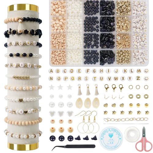 Jewelry Making Supplies Kit, Bracelet Making Kit, Natural Stone Beads - color: Blue Sandstone