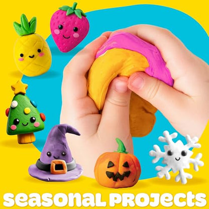 Play-Doh Scented Air Dry Clay, 2-Pack Summer Bundle, 1 Pink Strawberry, 1 Yellow Pineapple, Arts and Crafts, Craft Supplies, Modeling Clay for Kids, Toddler Party Favors, Goodie Bag Stuffers - color: Summer