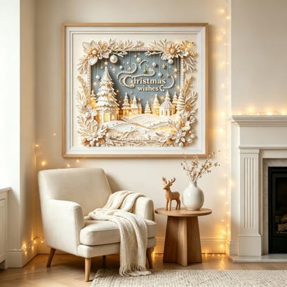 Pearl Christmas Wishes Town Diamond Painting Kits for Adults,5D Diamond Art - color: PL26-1