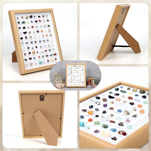 80PCS Natural Rock Collection Box, Crystals and Gemstones Rock Display Case