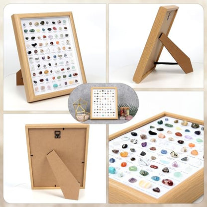 80PCS Natural Rock Collection Box, Crystals and Gemstones Rock Display Case