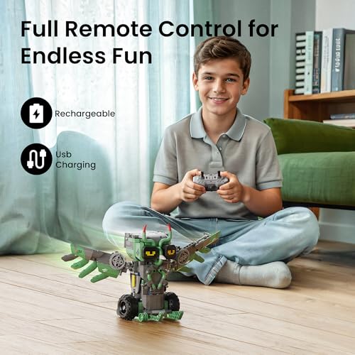 Bundle - 2 Items: Sillbird Solar Robot Toys & Robot Building Kit with Remote Control for Boys Ages 8-14, Christmas STEM Robotics Technic Toy, Birthday Creative Gifts for Kids