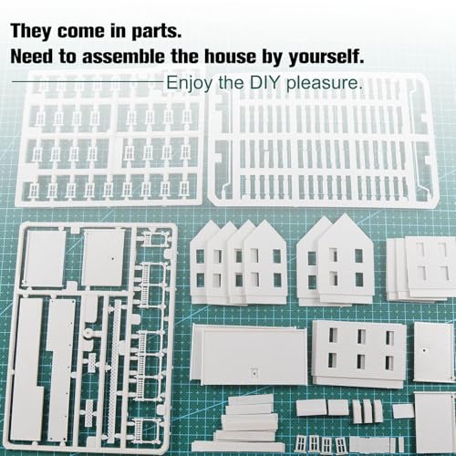 N Scale Model Village Two-Story House with Porch Kit Unassembled Christmas Building for Model Railroad JZN5891JJ