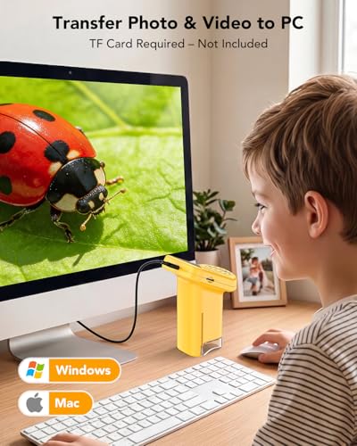 Handheld Portable Microscope for Kids, 120X-1200X for Ages 6-12 Boys Girls - color: Handheld Yellow