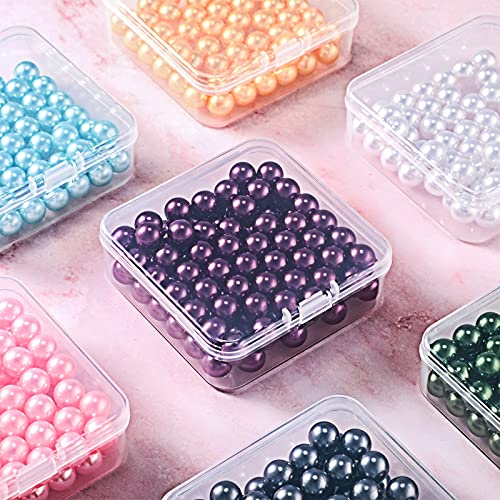SATINIOR 48 Packs Clear Small Plastic Containers Transparent Storage Box with Hinged Lid for Small Items Crafts Jewelry (2.9 x 2.9 x 1 Inches) - size: 2.9 x 2.9 x 1 in