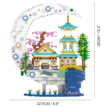 Moon Palace Micro Brick Building Set (3661 Pieces) – Famous Chinese Fable Architecture Model Educational Toy Gift for Kids and Adults - color: Moon Palace