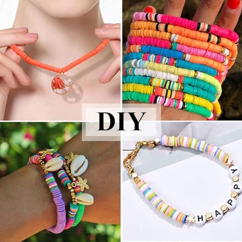 2000pcs Brown Clay Beads for Bracelets Making, Flat Round Polymer Clay Beads 6mm Spacer Heishi Beads for Jewelry Making Earring Bracelets Necklace - color: Brown 5