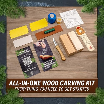 BeaverCraft DIY08 Wood Carving Kit for Kids DIY01 Wood Carving Kit Comfort Bird DIY Kits for Adults Hobbies