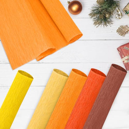 Crepe Paper Streamers 8 Rolls, 10 x 98Inch 8 Pumpkin Colors - color: Pumpkin